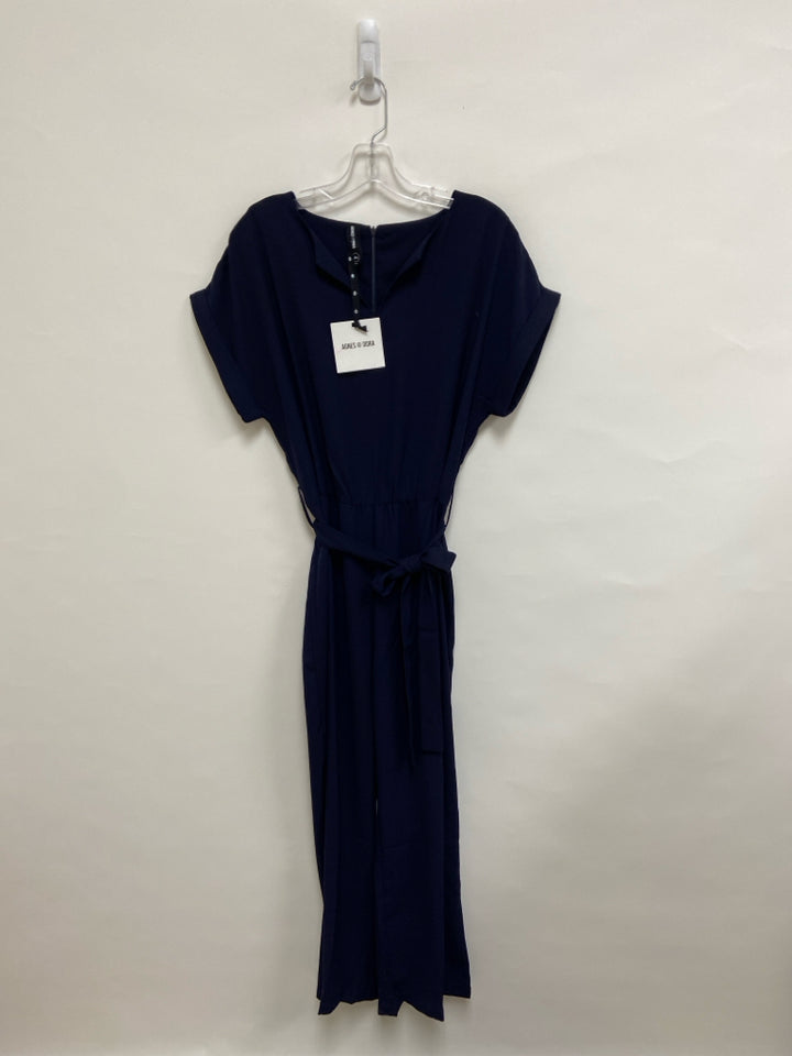 NWT AGNES &amp; DORA Size M Navy Short Sleeve Ladies Jumpsuit