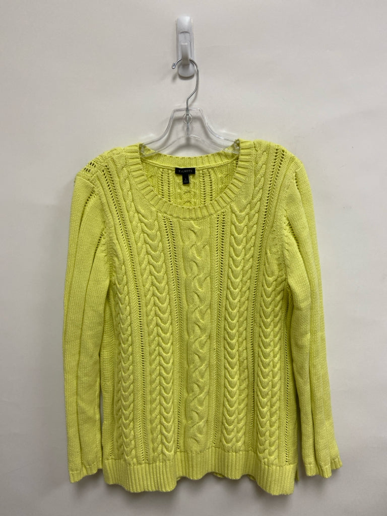 Talbots Size L Yellow Cable Knit Ladies Sweater
