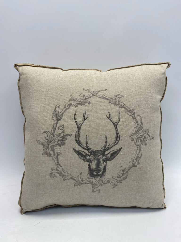 Natural Gray Deer Pillow