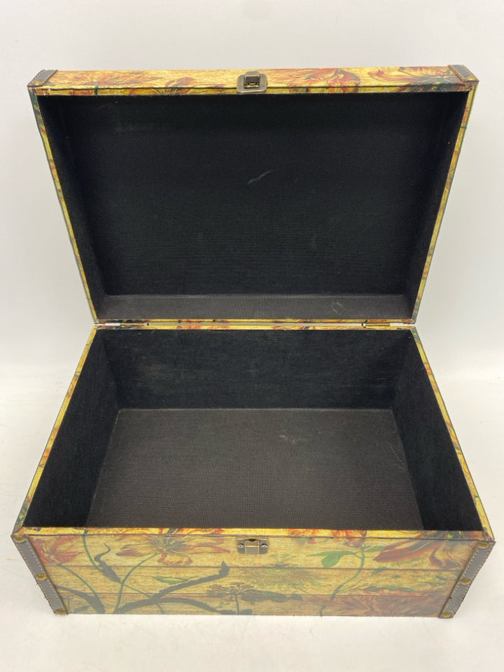 Gold Multi Color Flowers Box