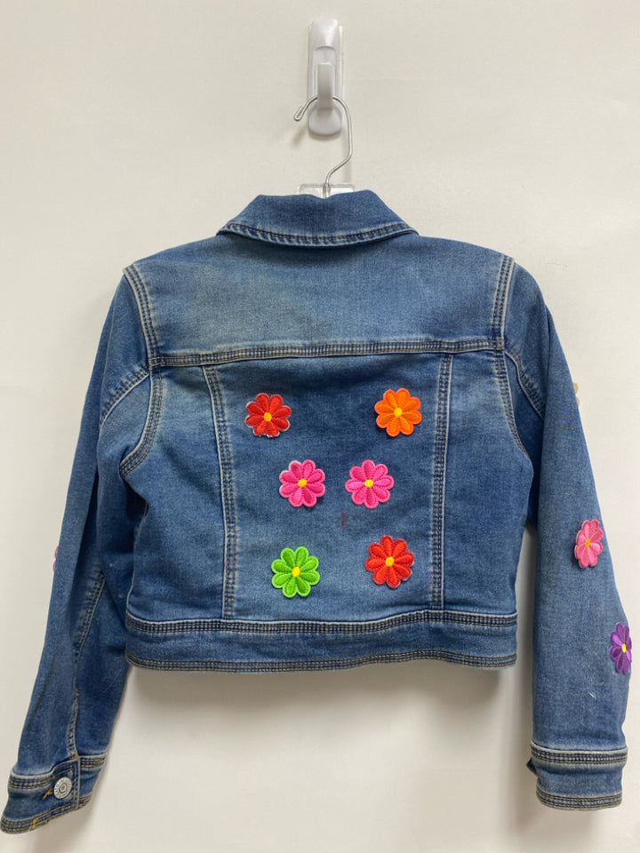Cat &amp; Jack SIZE 6/7 Blue Multi Color Flowers Denim Girl&