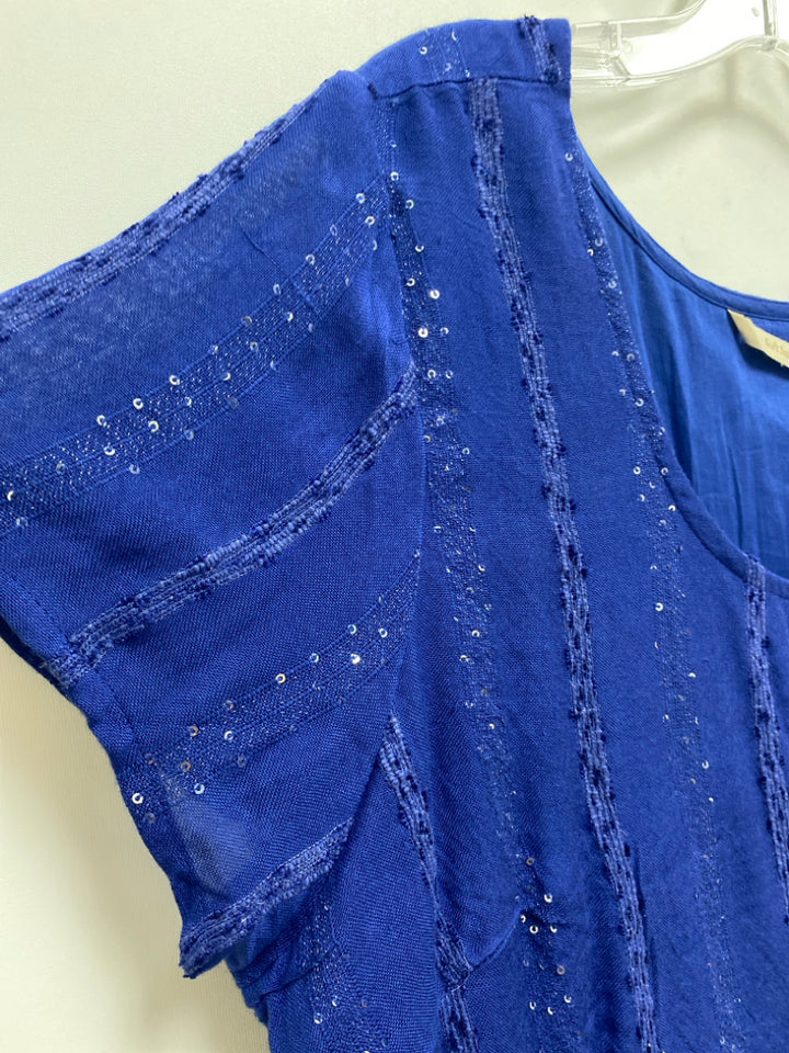 NWT Soft Surroundings  SIZE  2X Dark Blue Sequins Maxi Plus Size Dress