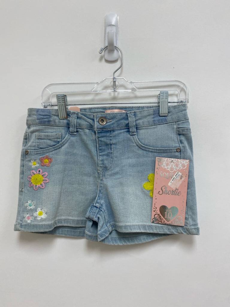 NWT SIZE 10 Pale Blue Denim Embroidered Girl&