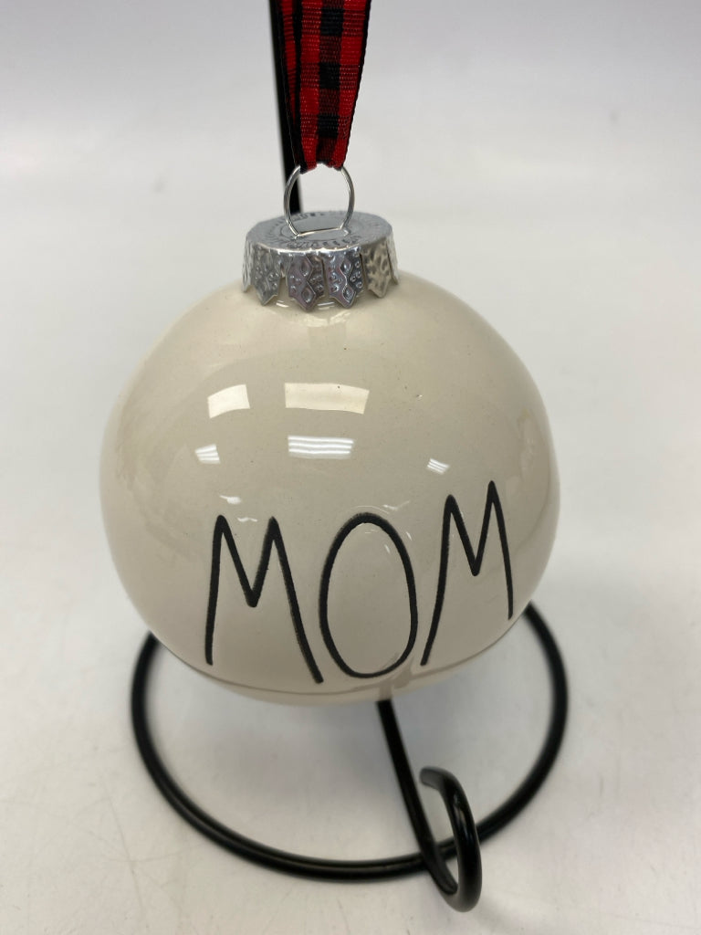Rae Dunn Cream Black Words Ceramic Ornaments