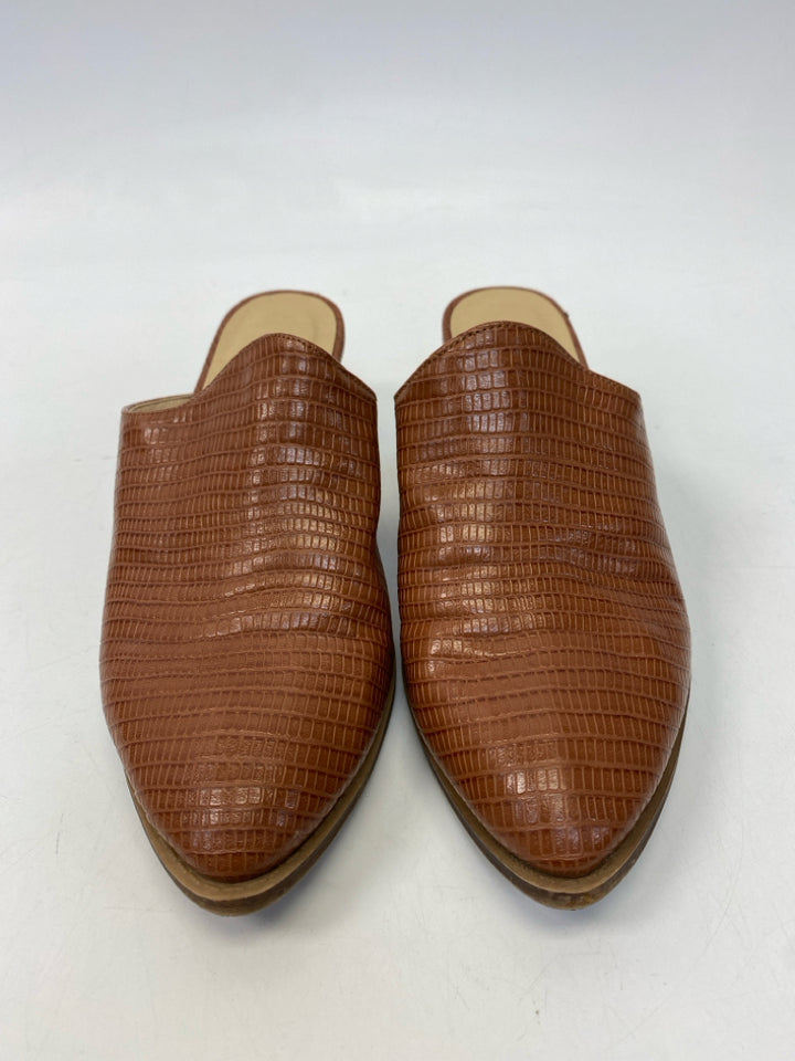 Size 9 Brown Embossed Clogs