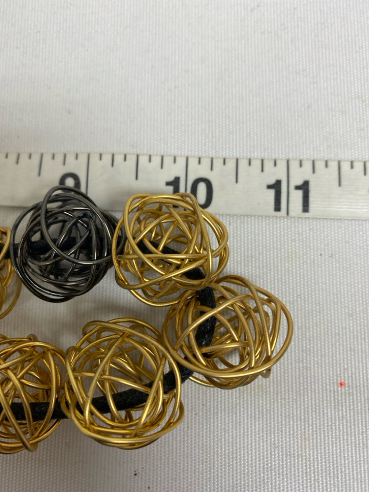 Gold Color Black Ball Necklace