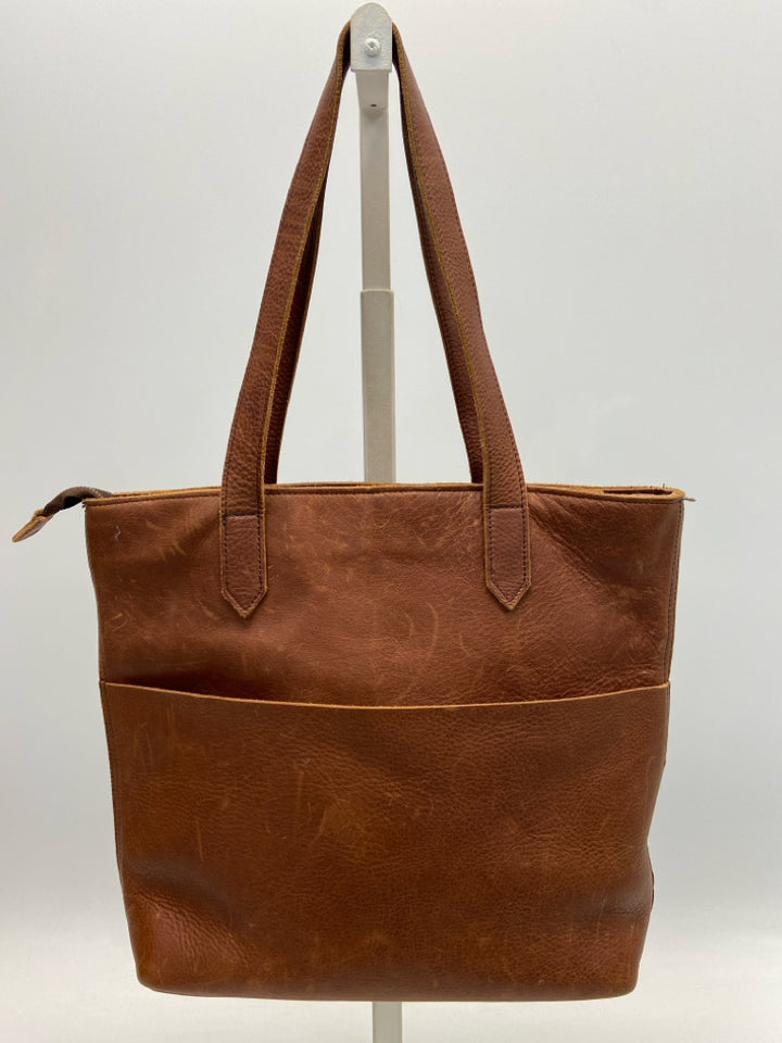 Lifetime Leather Brown Distressed Leather Tote Bag