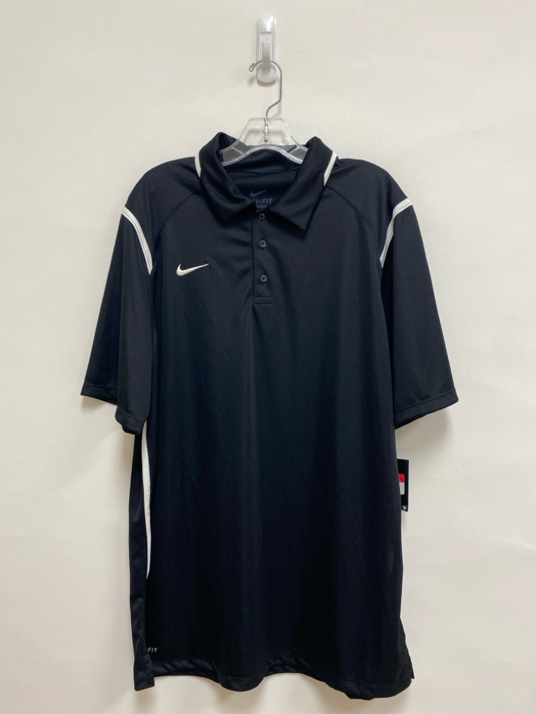 NWT Nike Size L Black White Trimmed Polo Men&
