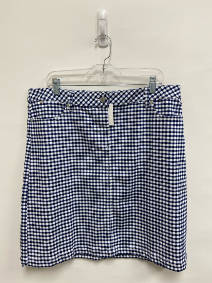 NWT Talbots  SIZE  16 Navy White Checkered Plus Size Skirt