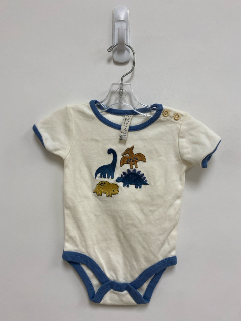 SIZE 6-9M Cream/blue Brown/Gold Dinosaurs Boy&
