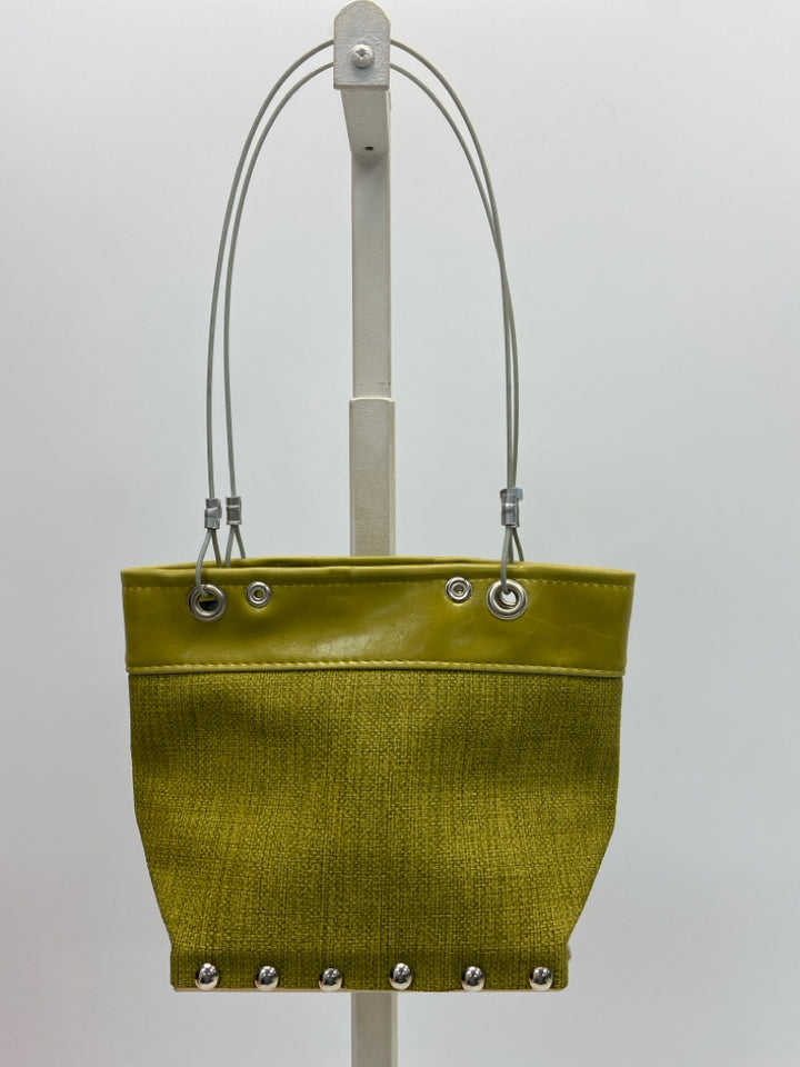 Pea Green Studded Handbag