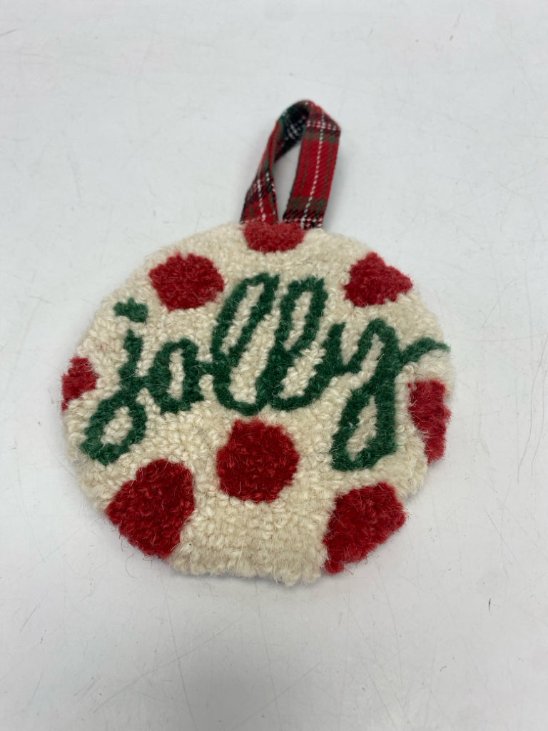 Cream Red/Green Polka Dot Ornaments