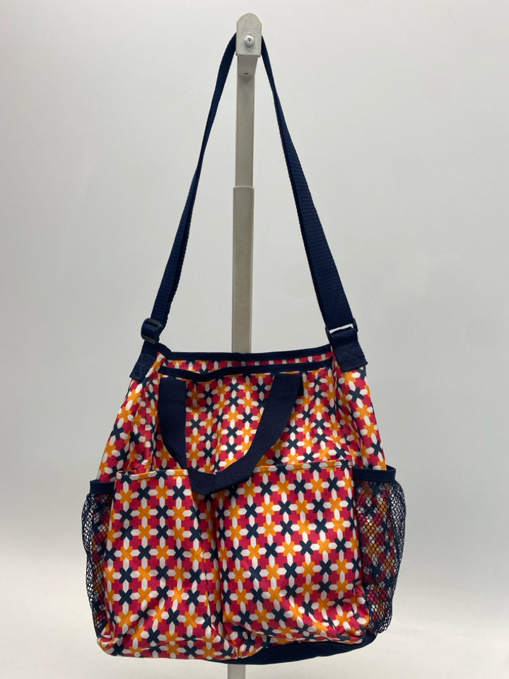 Thirty-One Navy/Pink Orange Tote Bag