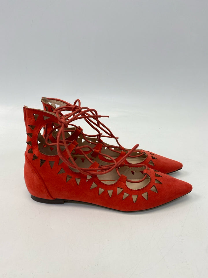 Size 7.5 Dark Coral Cutout Flats