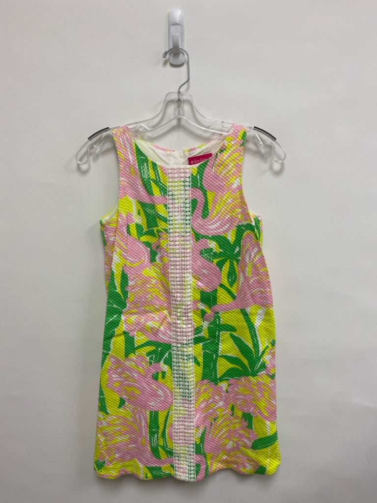 LILLY PULITZER SIZE 10/12 Pink/Yellow Green/White Sleeveless Girl&