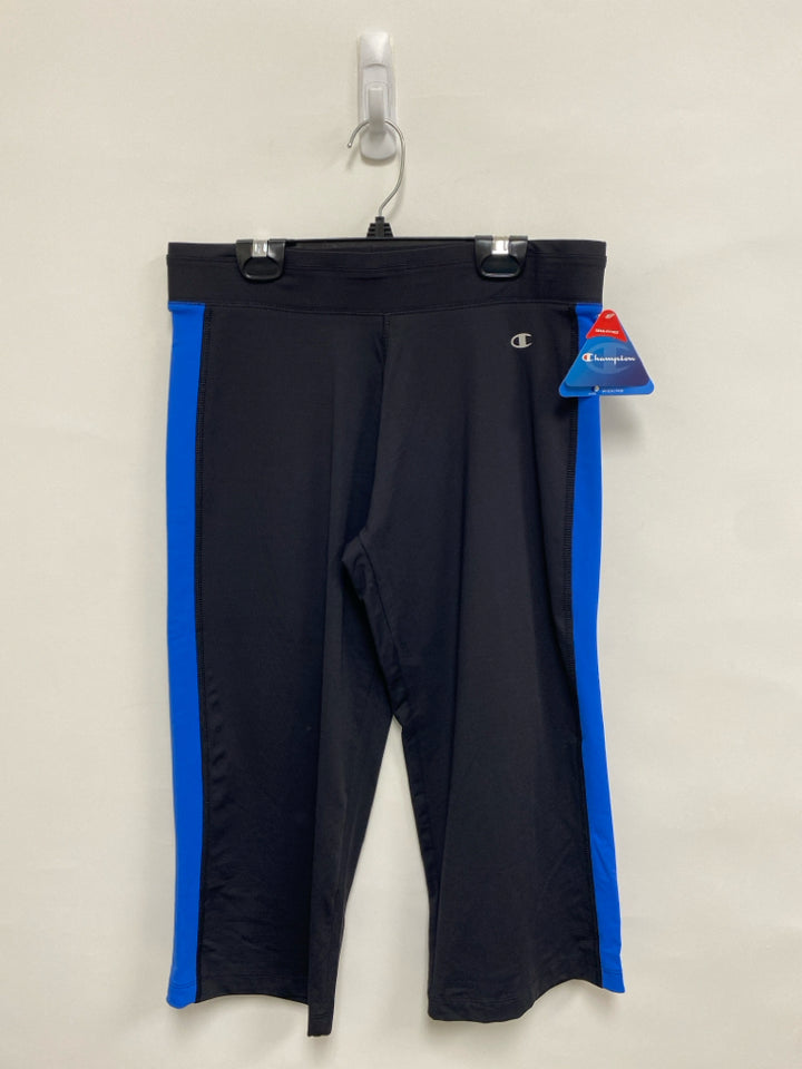 NWT Champion Size S Black Blue Cropped Athletic Leggings