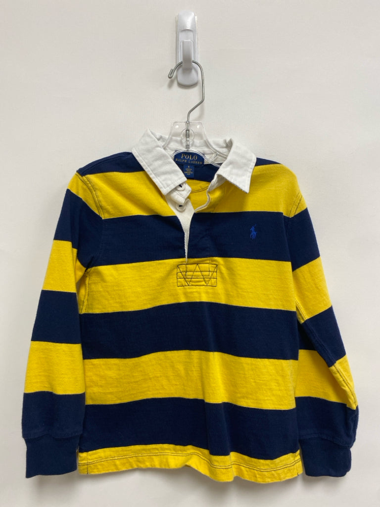 Polo SIZE 5 Yellow Navy Stripes Polo Boy&
