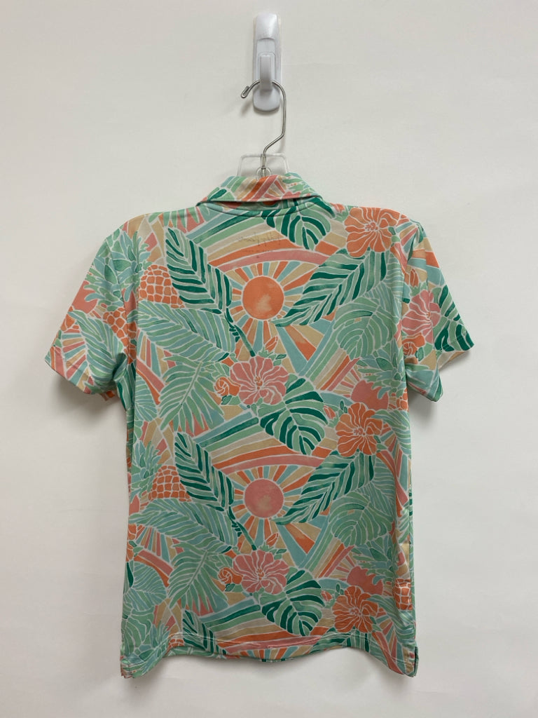 SIZE 8 Green Peach Polo Boy&