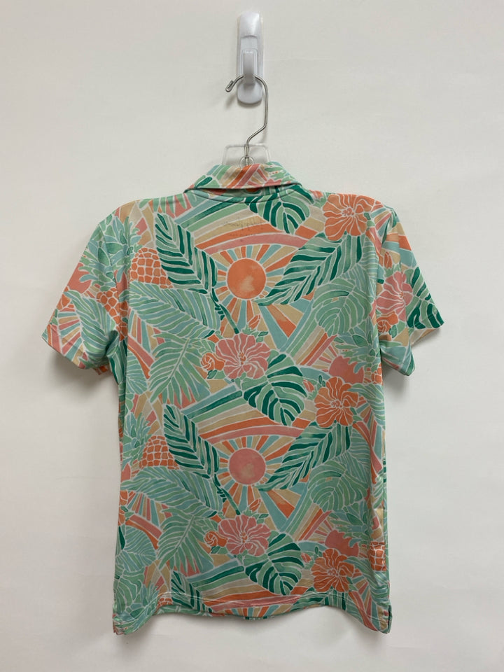 SIZE 8 Green Peach Polo Boy&