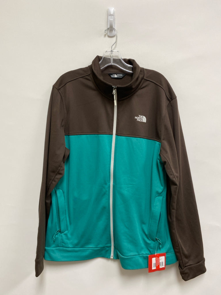 NWT North Face Size L Brown Teal Green Zip Down Men&