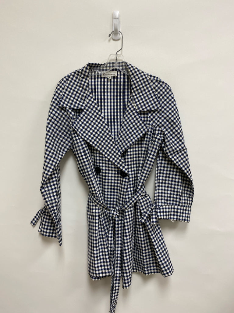 elliott lauren Size 10 White Blue/Black Checkered Ladies Jacket