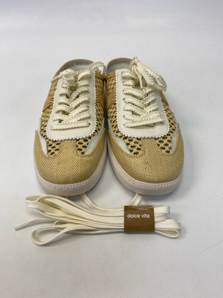NWOT Dolce Vita  Size 9.5 Tan Cream Lace-up Sneakers