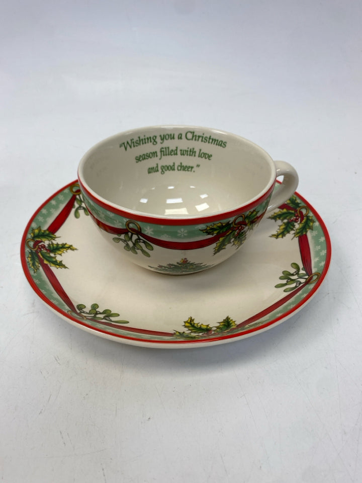 Spode Cream Green Holly Berries Christmas