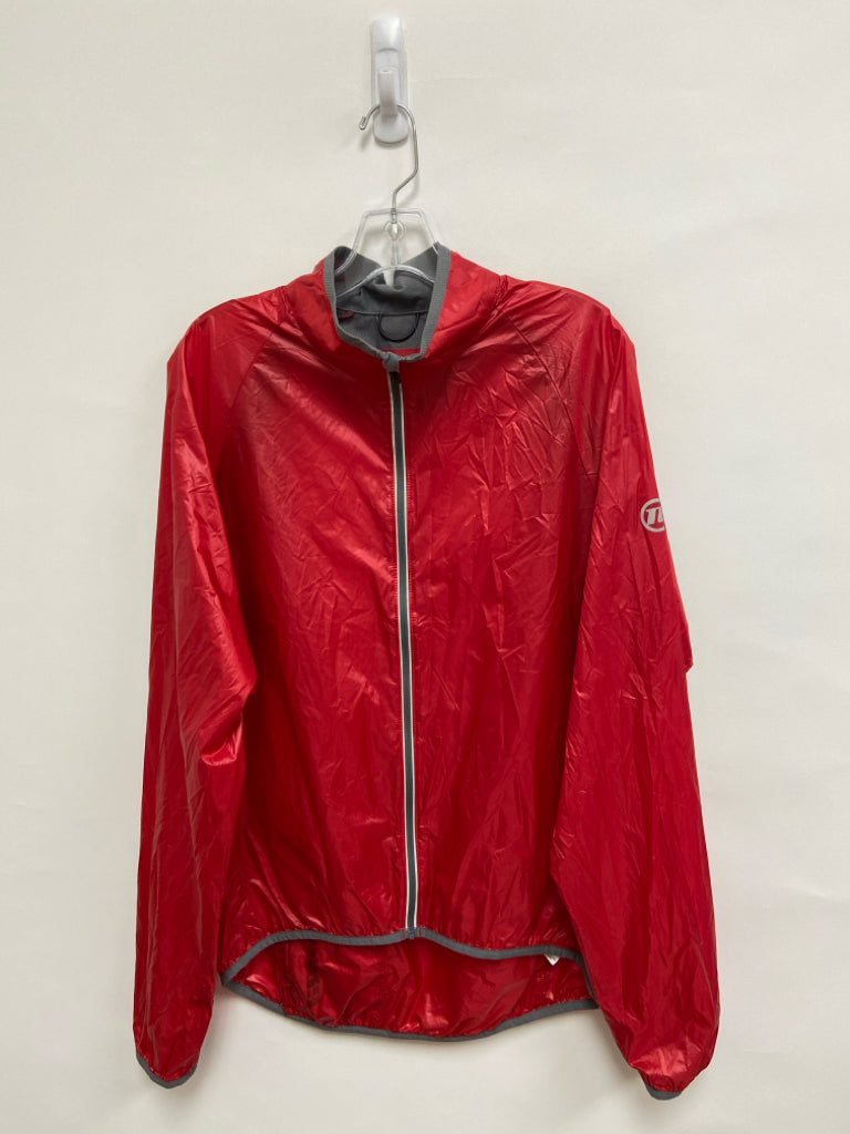 Novara Size L Red Gray Trimmed Zip Down Men&
