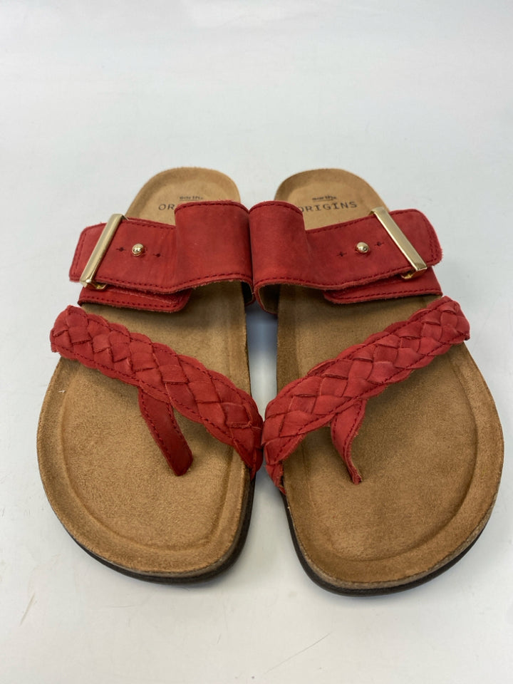 NWOT Earth Origins  Size 6.5 Red Braided Sandals