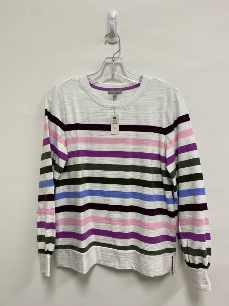 NWT Talbots Size XS White Pink/Multi Striped Ladies Top