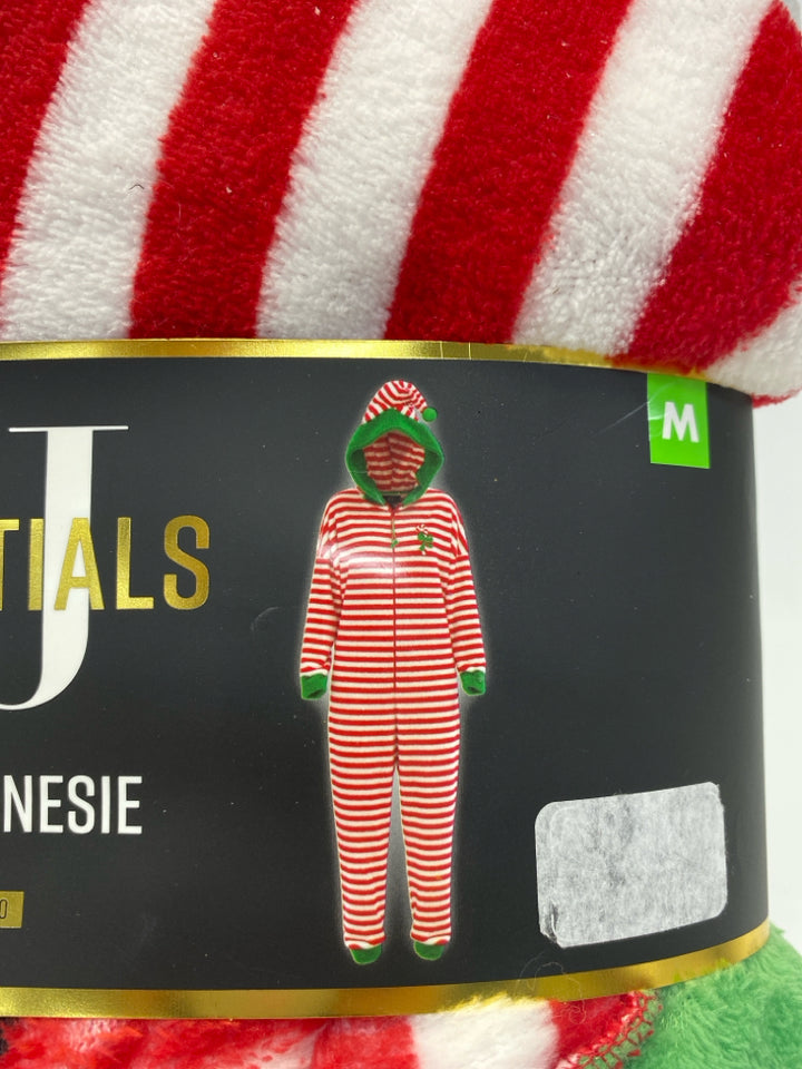 NWT Size M Red/White Green Striped Ladies 1pc Pajamas