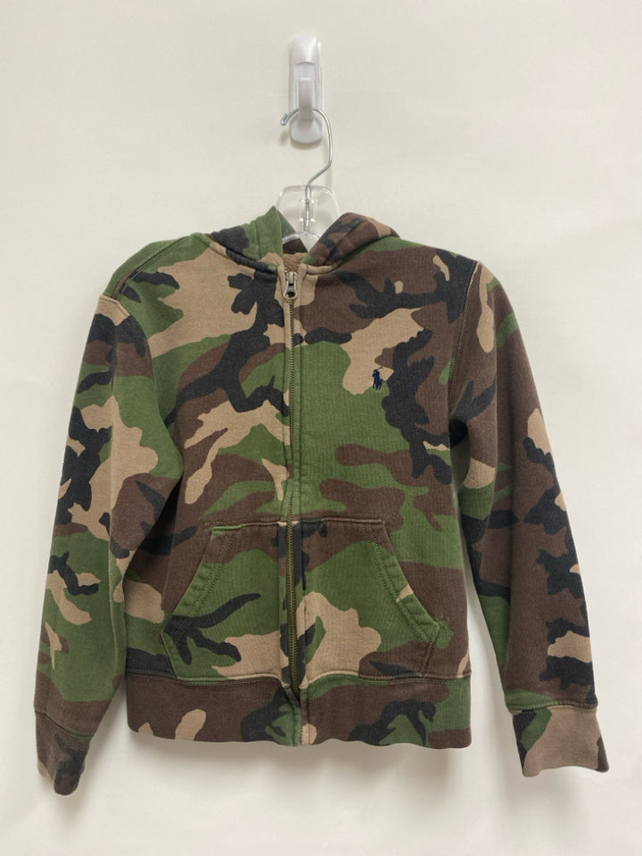 Polo SIZE 8 Olive Brown Camouflage Zip Down Boy&