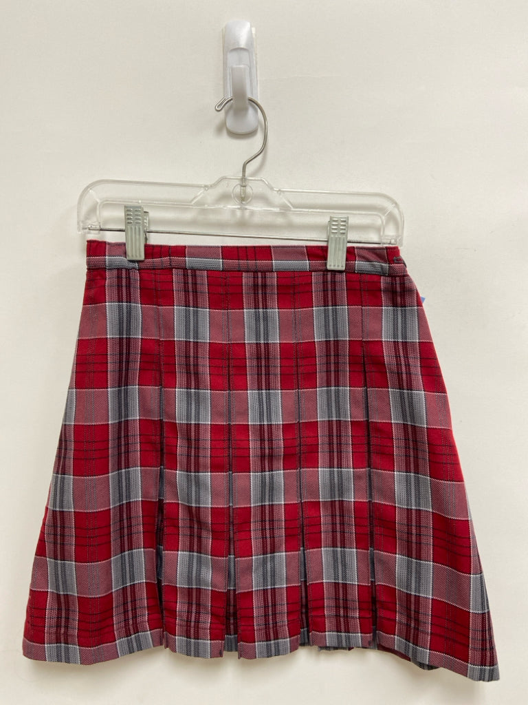 Lands End SIZE 8 Red Gray/Black Plaid Girl&