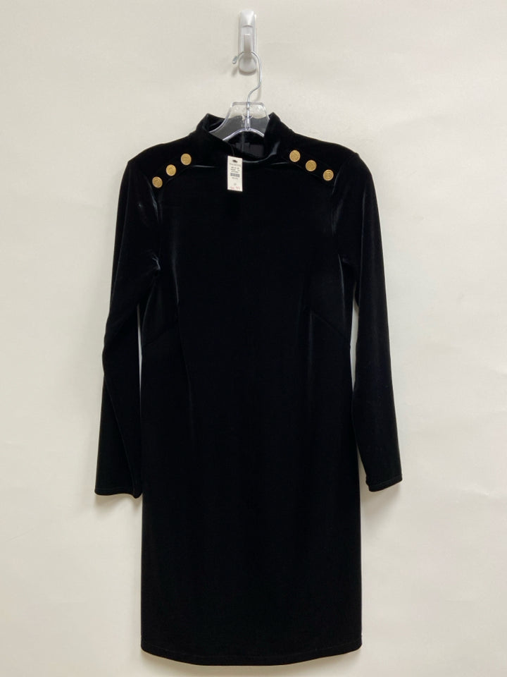 NWT Talbots Size PP Black Buttons Long Sleeve Petite Dress