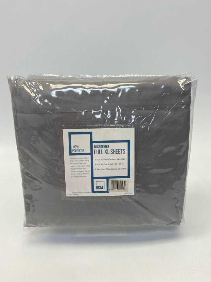 NEW/PKG Gray Microfiber Sheets