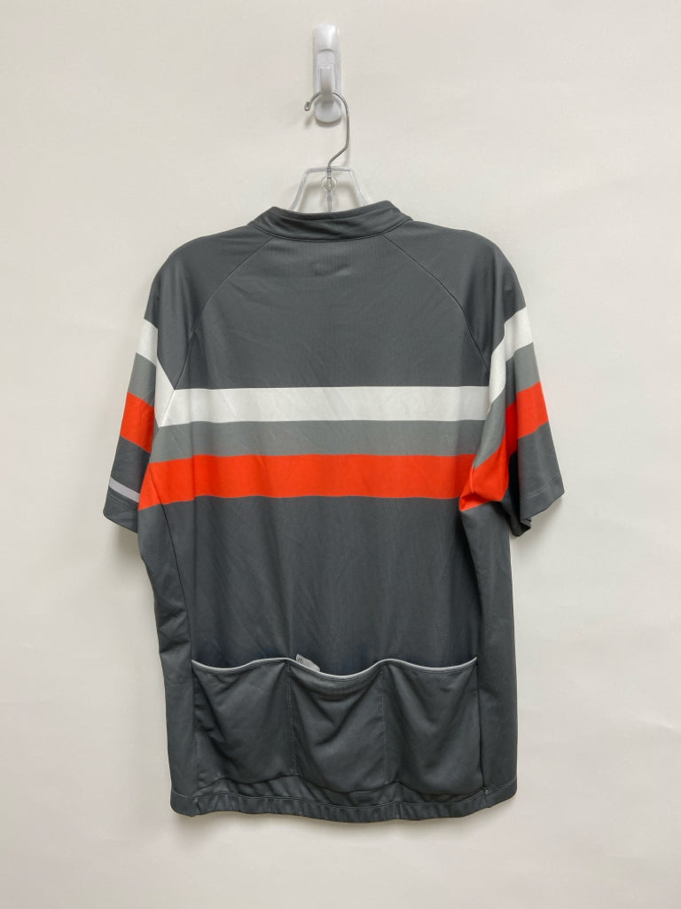 Novara Size XL Gray White/Orange Striped Quarter Zip Men&