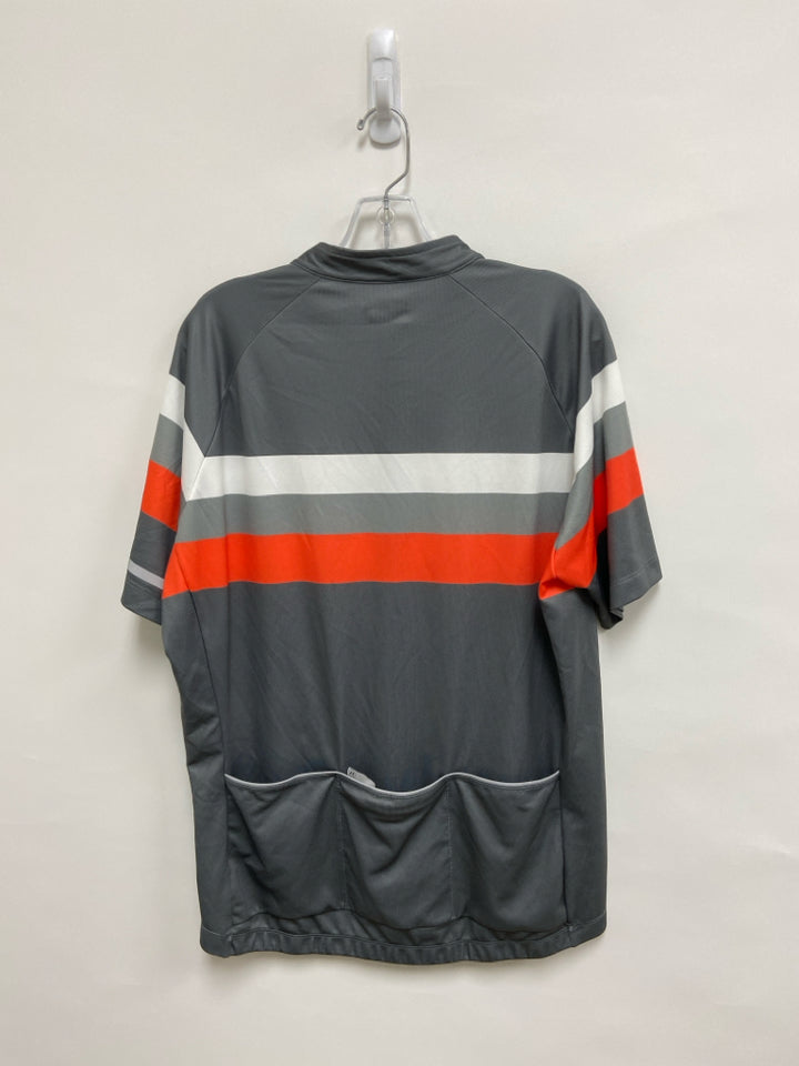 Novara Size XL Gray White/Orange Striped Quarter Zip Men&