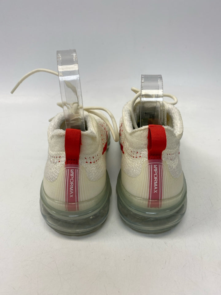 Nike US Shoe Size 9.5 Cream Red Lace-up Sneakers