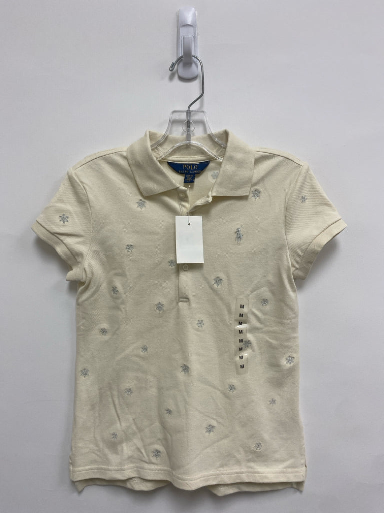 NWT Polo SIZE 8/10 Cream Silver Stars Boy&