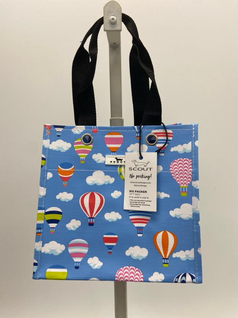 NWT Scout Blue Multi-Color Hot Air Balloon Tote Bag