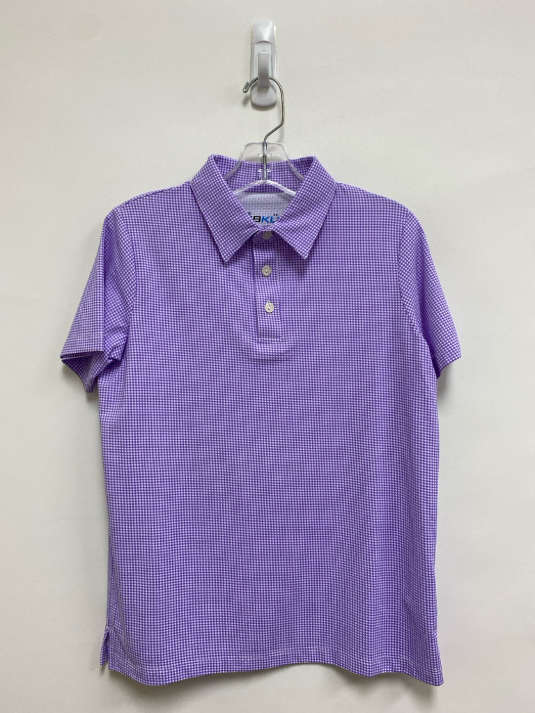 IBKUL SIZE 7/8 Purple White Gingham Polo Boy&