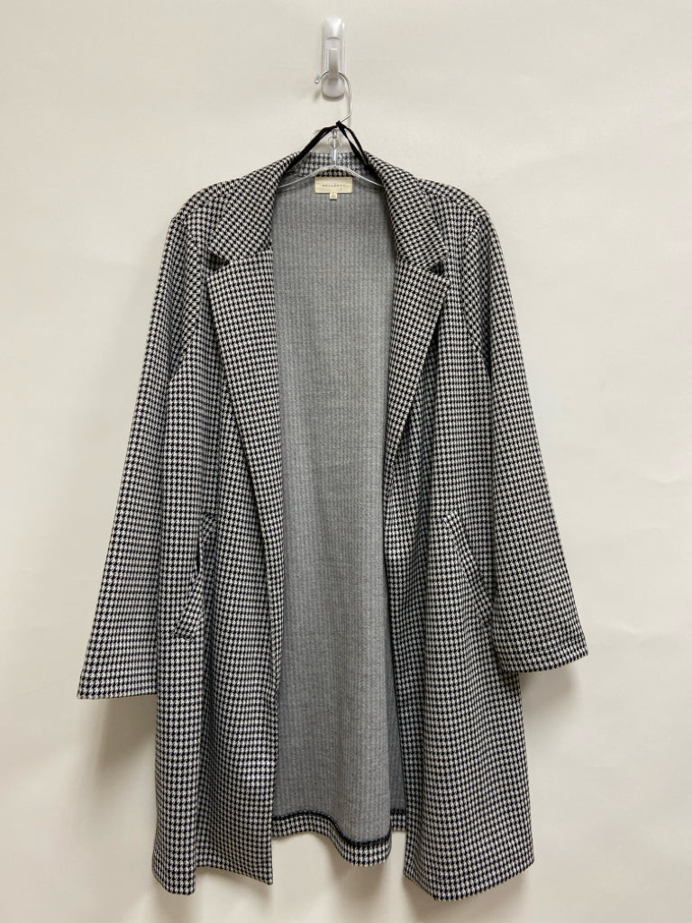MELLODAY Size L White/Black Houndstooth Drape Ladies Jacket