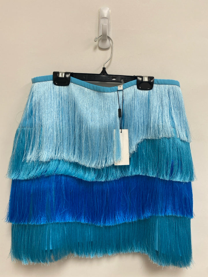 NWT MILLY Size 10 Blue Fringe Ladies Skirt