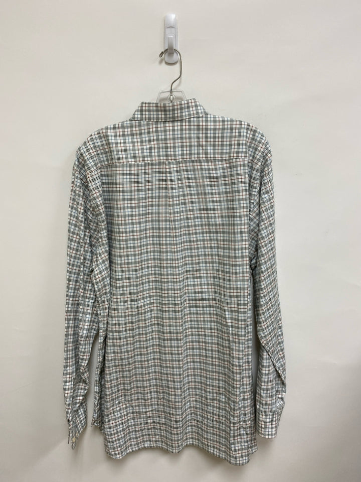 Alan Paine Size XL White Green/Brown Plaid Men&