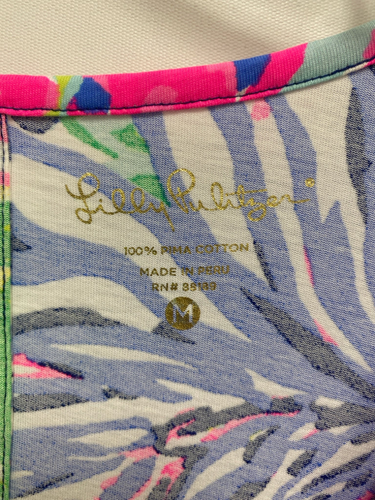 LILLY PULITZER Size M Navy/Blue Pink/Multi Floral Ladies Dress
