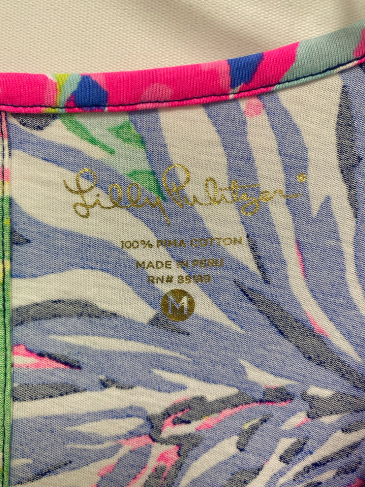 LILLY PULITZER Size M Navy/Blue Pink/Multi Floral Ladies Dress