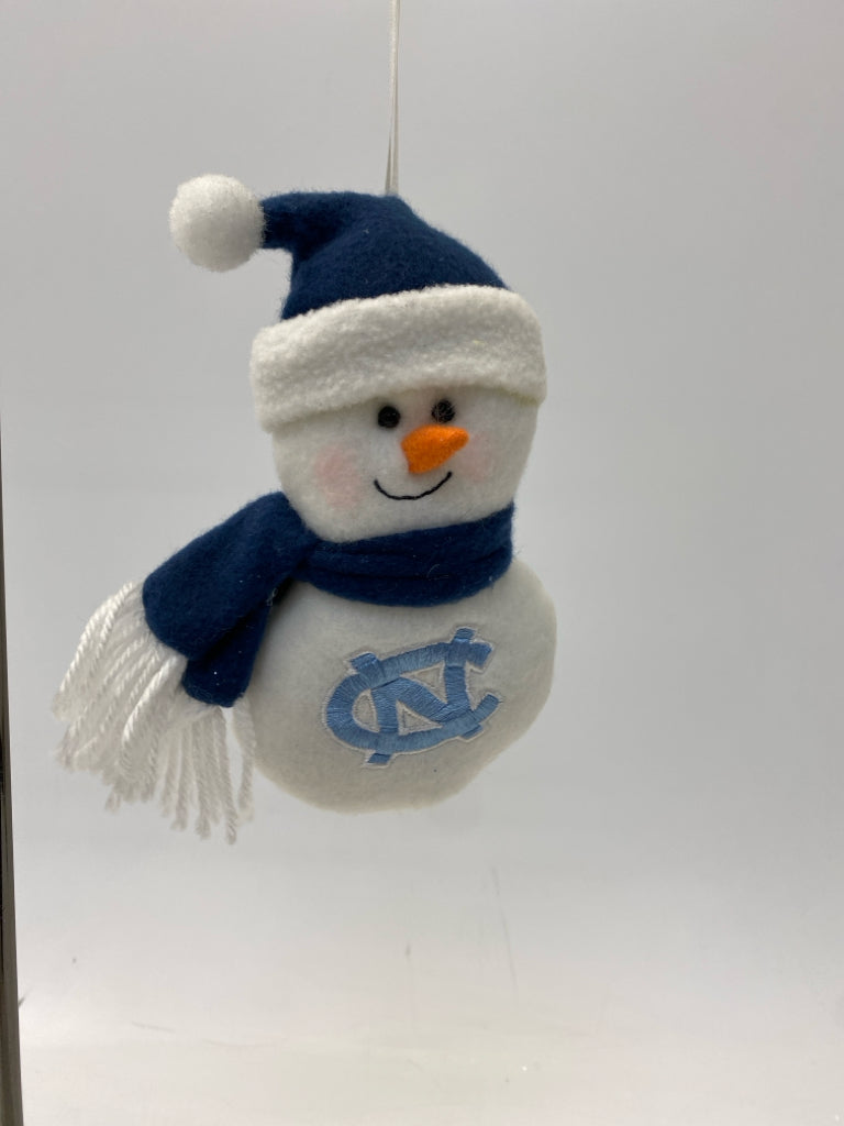 White Blue UNC Stuffed Ornaments