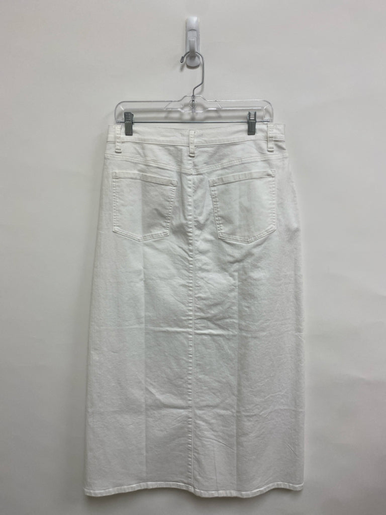 Eileen Fisher Size S White Denim Ladies Skirt