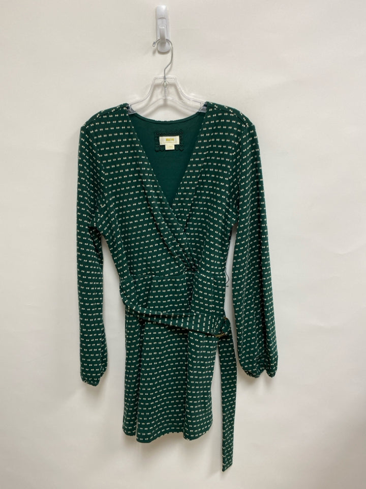 Maeve Size XL Green White Embroidered Ladies Dress