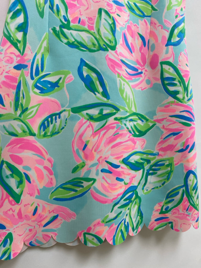 LILLY PULITZER SIZE 14 Pink/White Aqua/Green Sleeveless Girl&